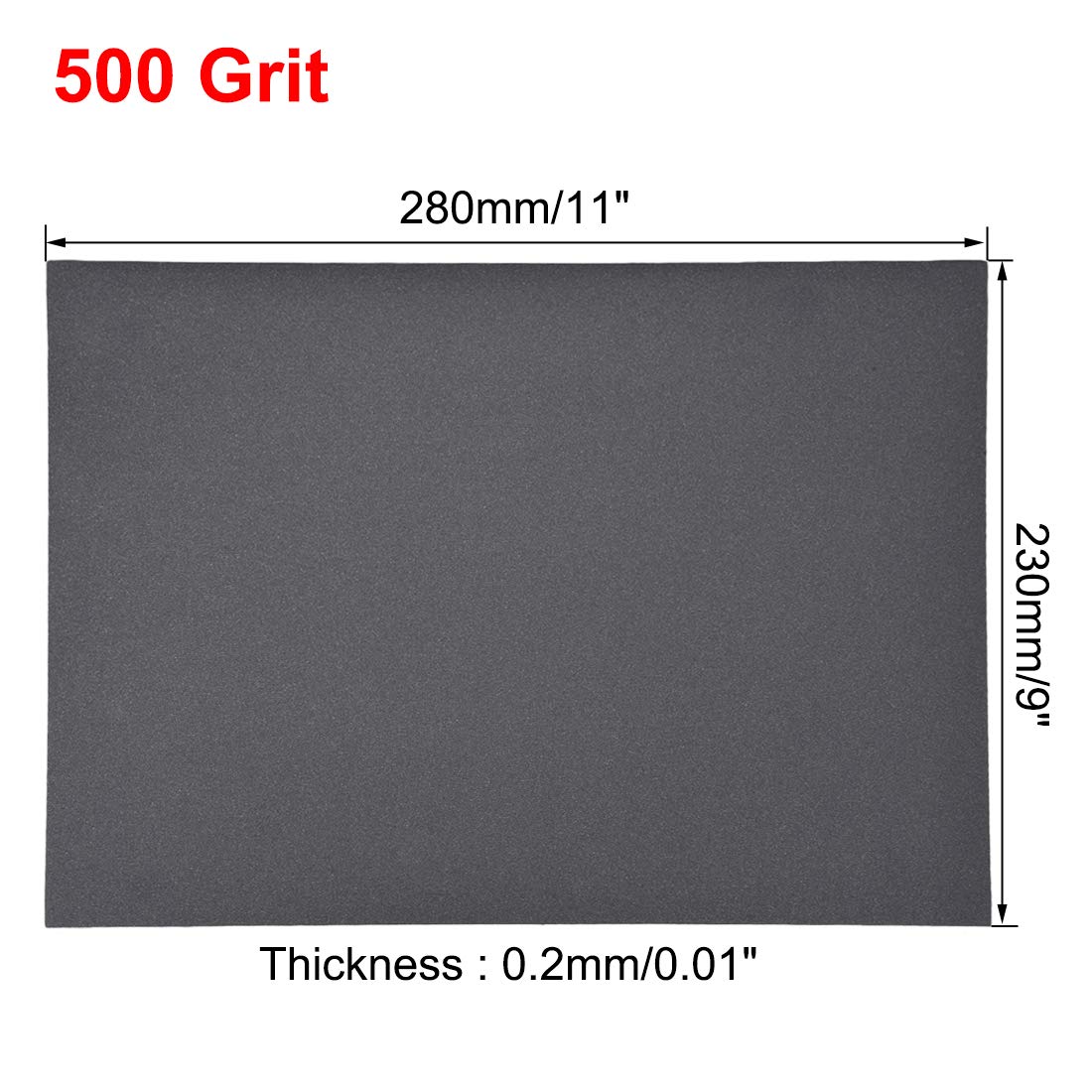 uxcell Hojas de lijado de 500 granos de 9 x 11 pulgadas, papel de lija de carburo de silicio seco húmedo para muebles de madera, pulido de metal, 10