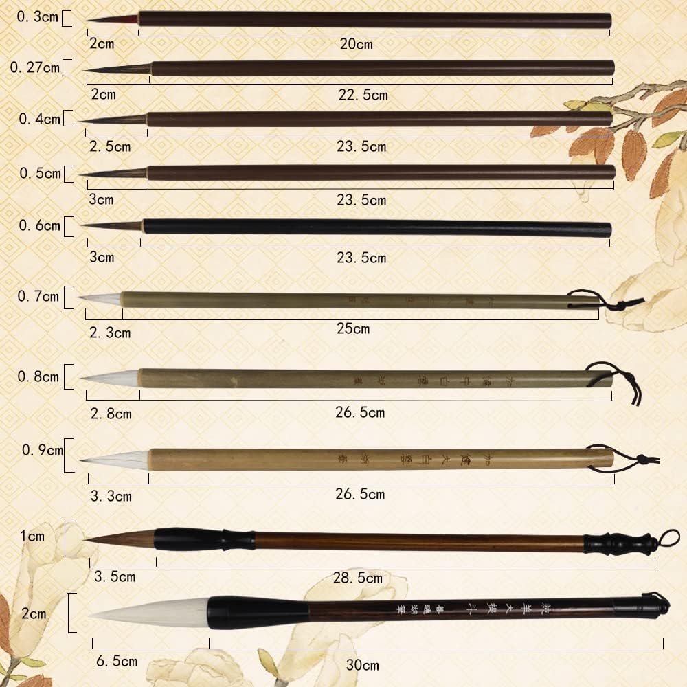 Juego de pinceles de caligrafía china, pinceles de acuarela premium con soporte de bambú enrollable, ideal para Kanji, Sumi japonés, pintura,
