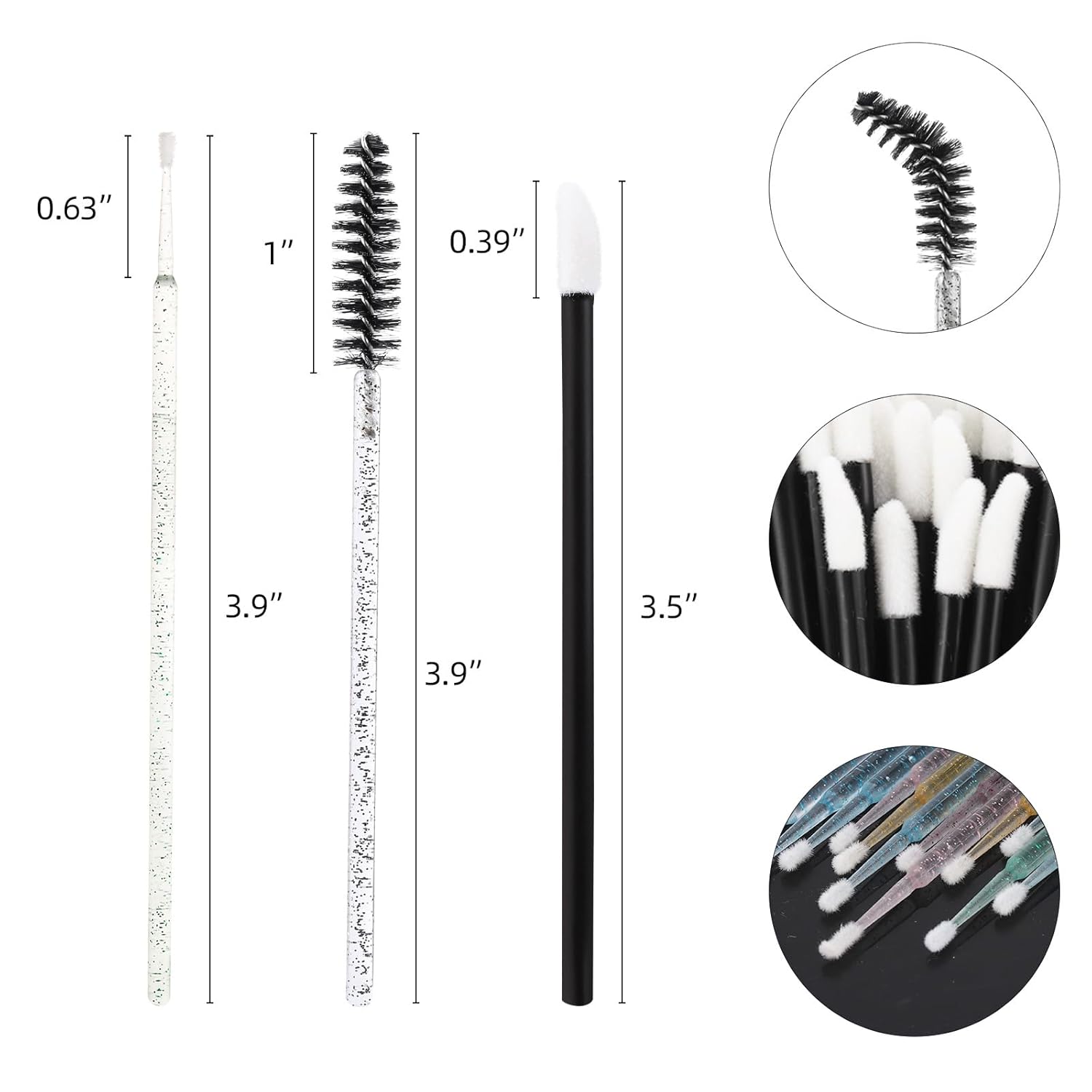 1500 varitas de rímel desechables, carretes de labios, micro hisopos, aplicadores de lápiz labial, brochas de pestañas, herramienta aplicadora de