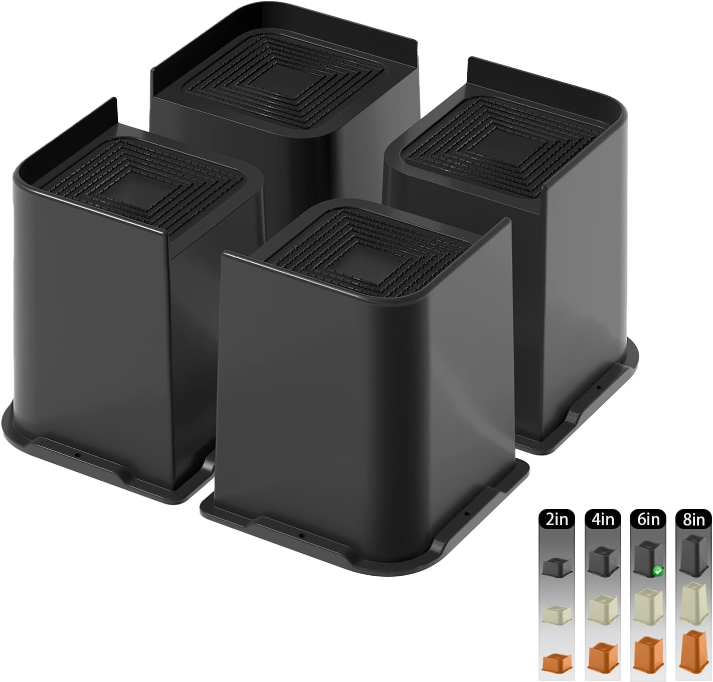 Elevadores de cama, elevadores de muebles de 6 pulgadas para escritoriosofámesa y elevadores de patas de silla, amplían y amplían el diseño