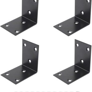 Soporte de esquina de acero inoxidable resistente, soporte de estante en forma de L, soporte de esquina de 90 grados, articulación grande, ángulo Soporte de esquina de acero inoxidable resistente, soporte de estante en forma de L, soporte de esquina de 90 grados, articulación grande, ángulo