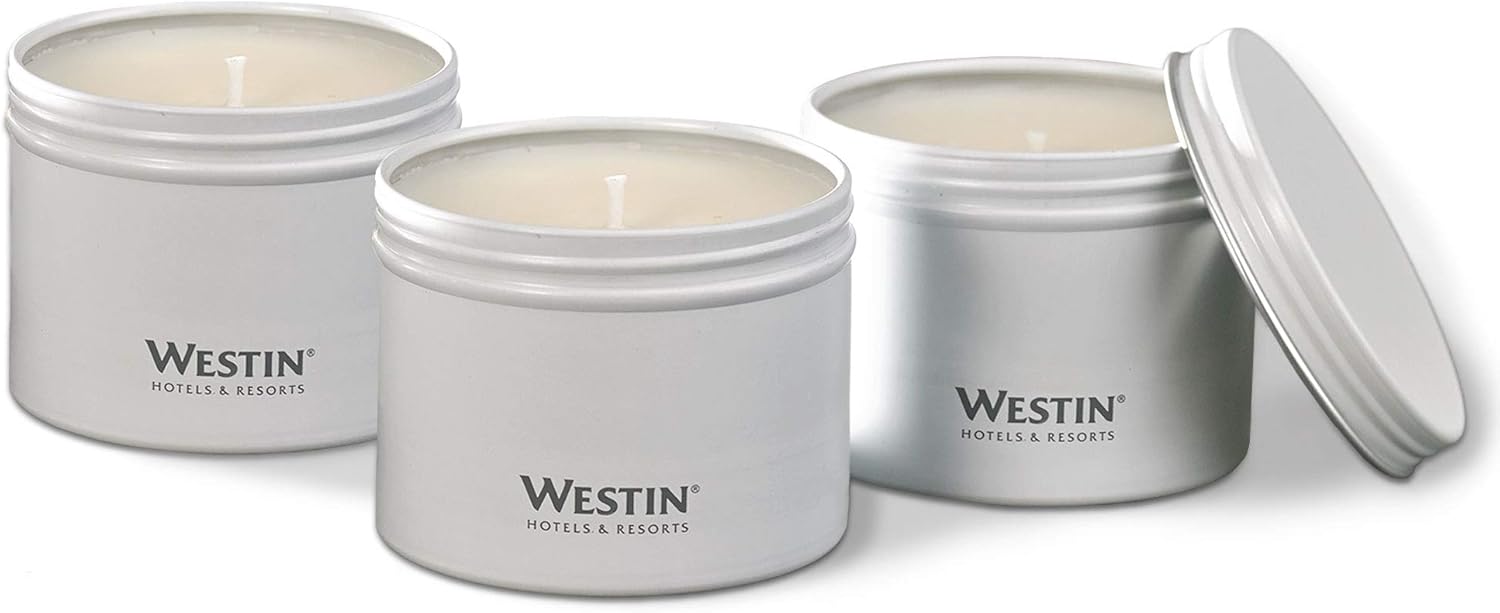 Westin Vela de té blanco en lata, vertida a mano, vela de soja en lata, aroma característico de té blanco, 4 onzas, juego de 10