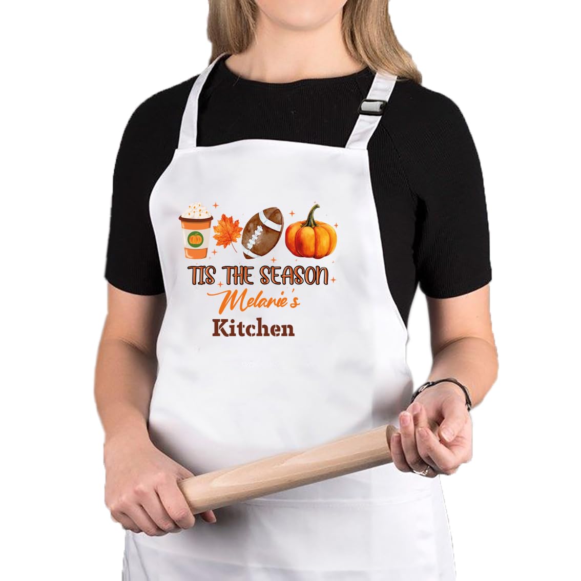 Tis Season, Customized Halloween Apron, Fall & Thanksgiving Apron, Christmas Aprons For Women, Autumn Kitchen Pumpkin Aprons, Delantales de Cocina,