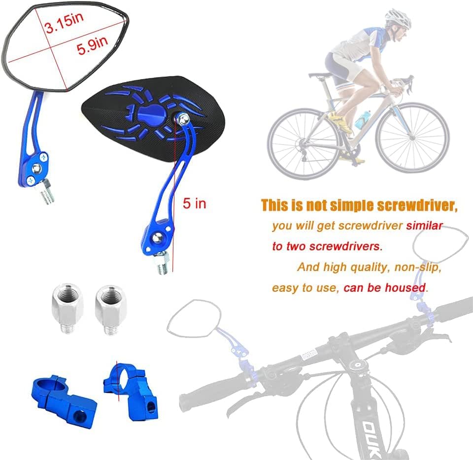 Nakazawa Espejos de bicicleta para manillar, espejos retrovisores para manillar, 2 paquetes, espejos de bicicleta para bicicleta eléctrica,