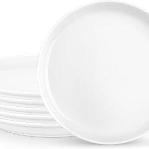 MALACASA Juego de 6 platos redondos de porcelana de 8.5 pulgadas para postre, ensalada, platos pequeños para cocina, microondas y horno, color MALACASA Juego de 6 platos redondos de porcelana de 8.5 pulgadas para postre, ensalada, platos pequeños para cocina, microondas y horno, color
