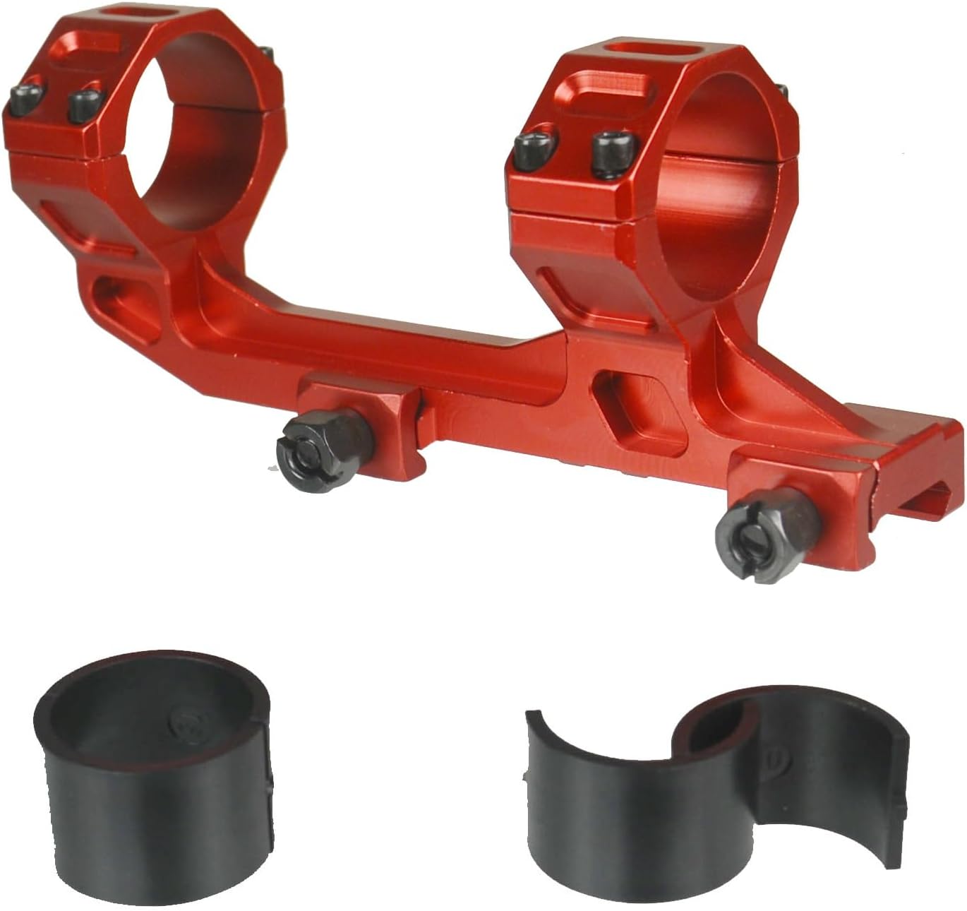 TWP Montura de anillo de una pieza con alcance Picatinny en voladizo, 1.181 in con inserciones de 1 pulgada, perfil de altura media hecho con