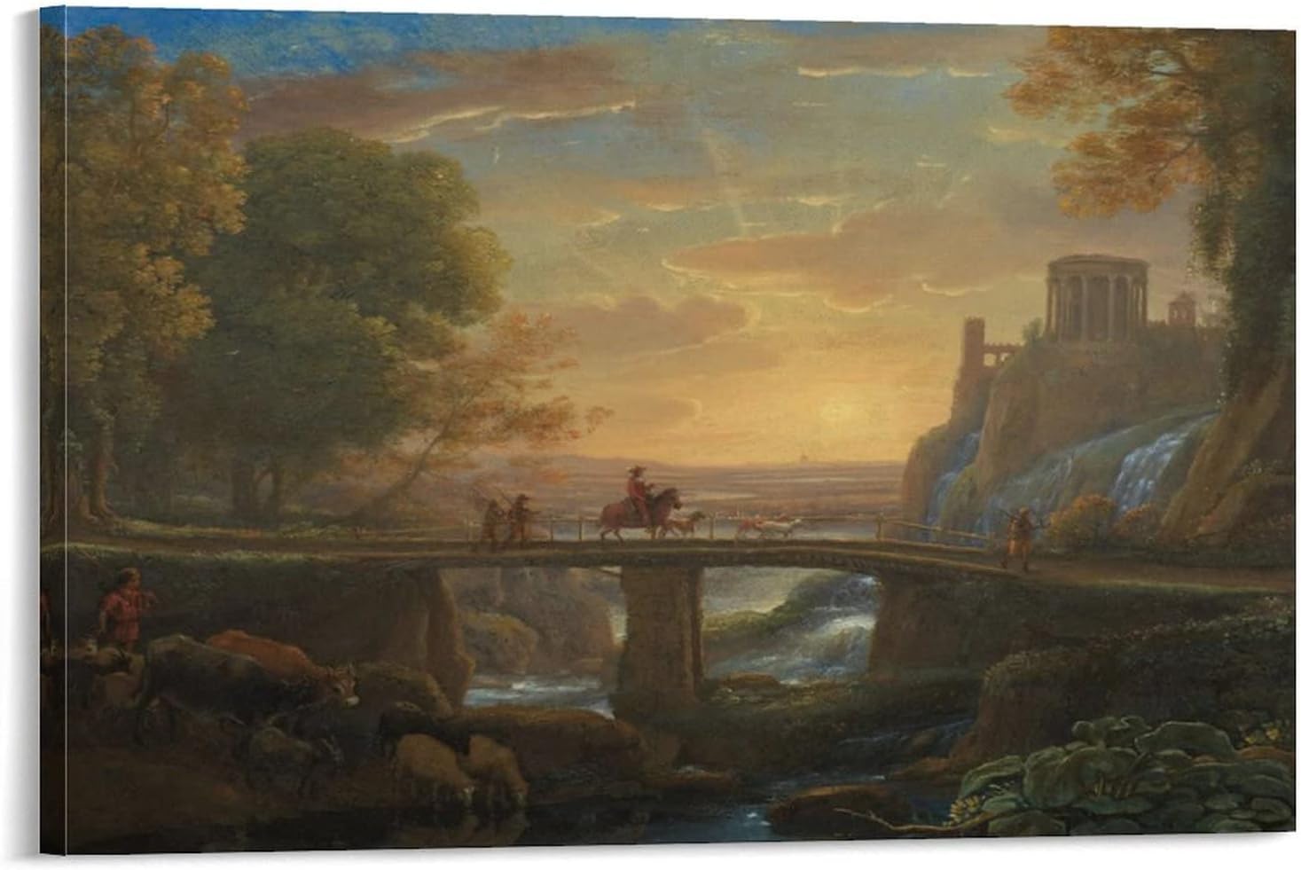 Claude Lorrain 1600 82 Claude Lorrain 16 – Landscape with An Imaginary View of Tivoli 1642 (oil on C Canvas Art Poster And Wall Art Picture Print