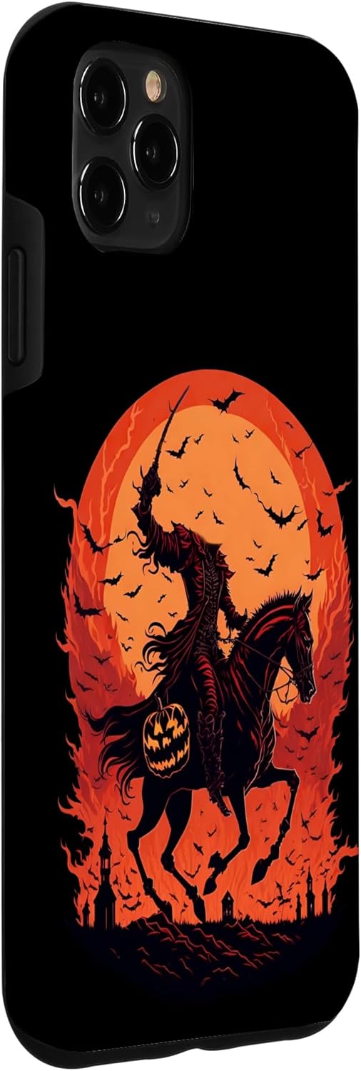 Funda de jinete sin cabeza de calabaza aterradora para iPhone 11 Pro Max para Halloween