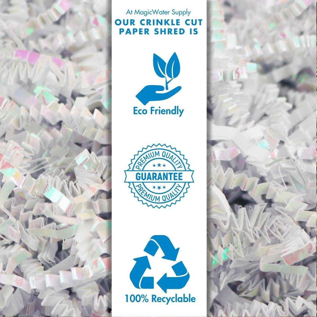Relleno de trituración de papel cortado arrugado 12 libra para envolver regalos y rellenar la cesta blanco diamante MagicWater Supply - Imagen 9
