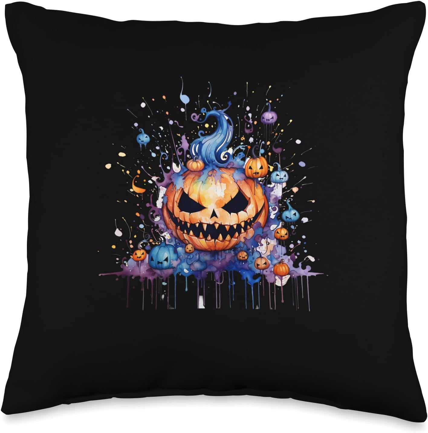 Halloween Spirit Fun Divertida almohada de calabaza duende de Halloween, 16 x 16 pulgadas, multicolor