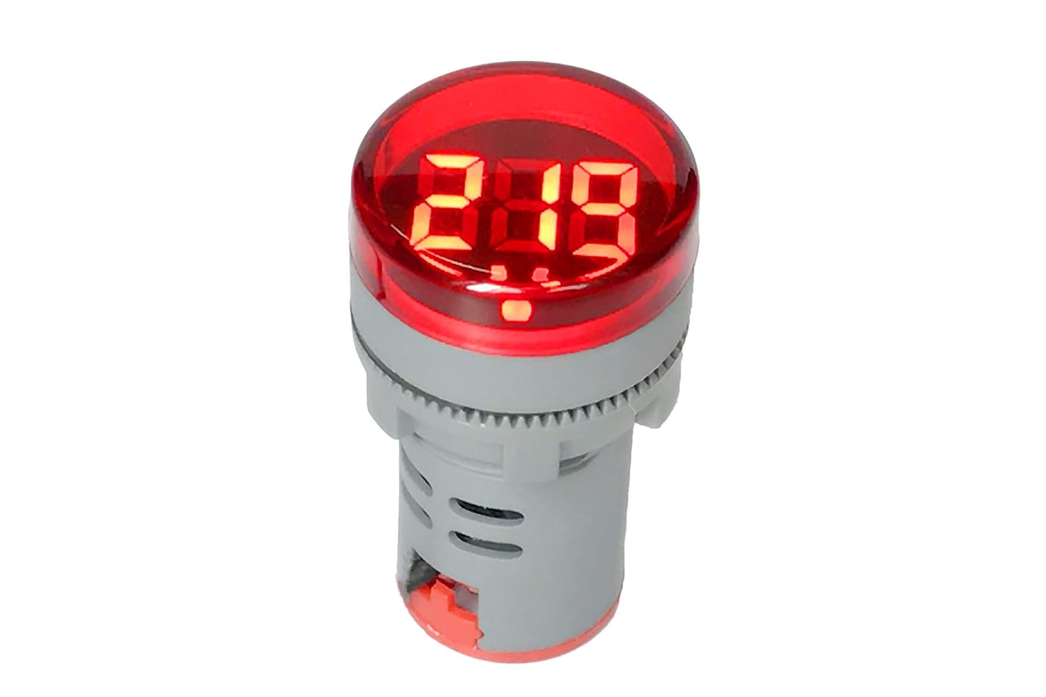 Voltímetro digital de CA 80-500V 110V 220V 380V rojo, verde, amarillo, azul, blanco, pantalla digital, cabeza redonda pequeña (paquete de 2) (rojo)