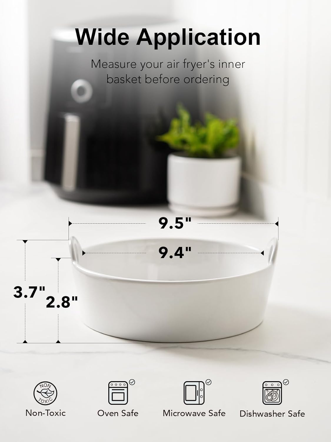 LE TAUCI Forros reutilizables para freidora de aire, revestimiento de cerámica fácil de limpiar para cesta de freidora de aire, accesorios para