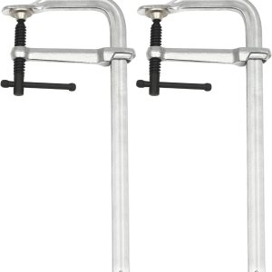 Paquete de 2 abrazaderas de riel grueso F de 4-34 pulgadas de profundidad de garganta, abrazaderas F de 12 pulgadas, abrazaderas de barra con Paquete de 2 abrazaderas de riel grueso F de 4-34 pulgadas de profundidad de garganta, abrazaderas F de 12 pulgadas, abrazaderas de barra con