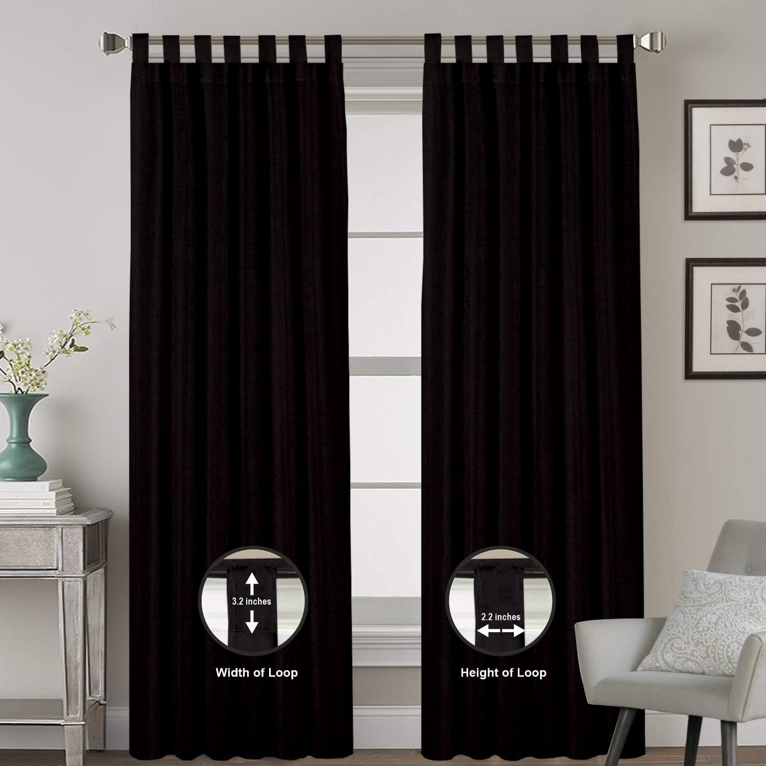 Magic Drapes Cortinas semiopacas con pestaña superior, con aislamiento térmico, para oscurecer la habitación, paneles de tratamiento de ventanas