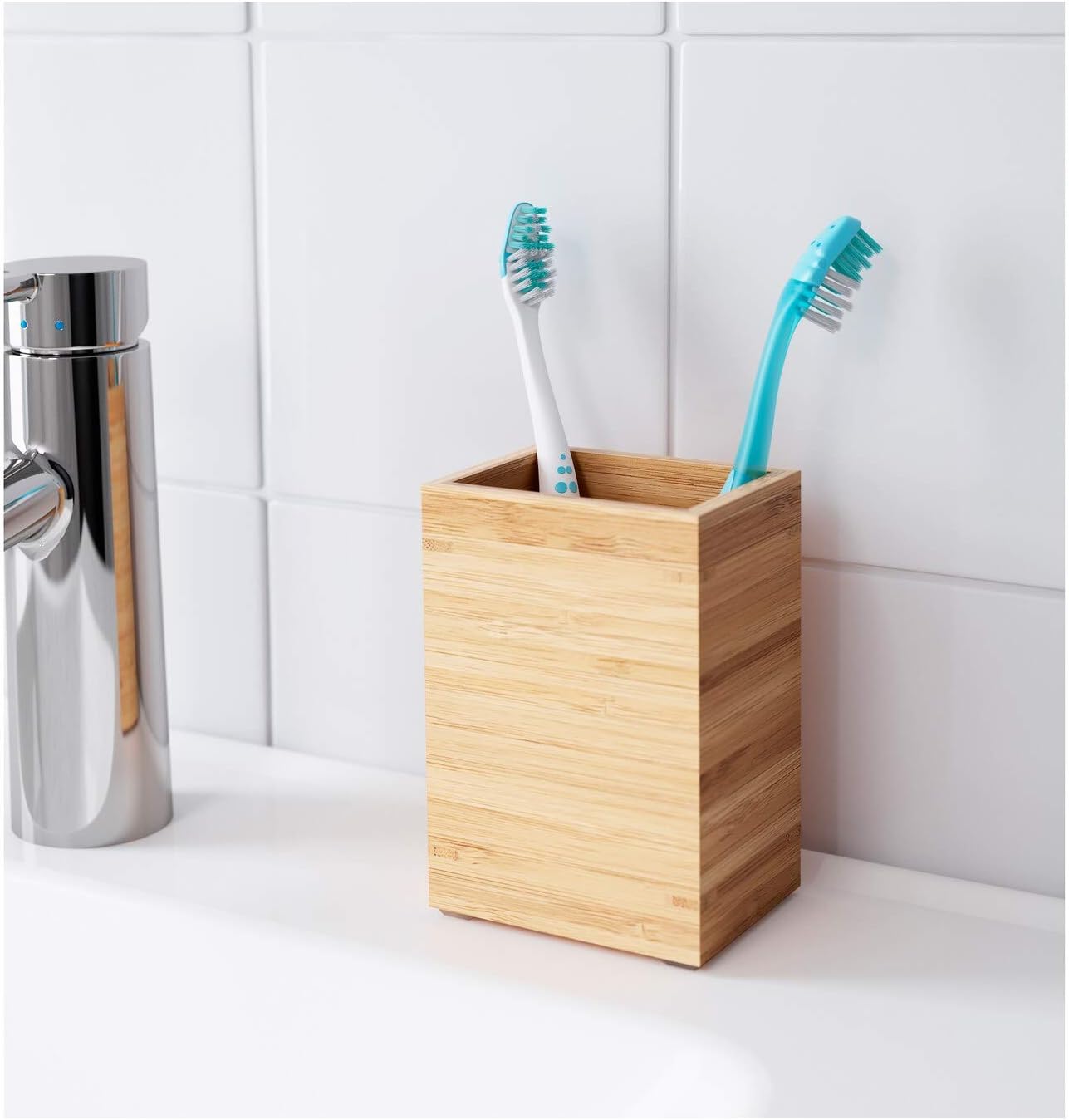 IKEA NEW DRAGAN Porta cepillos de dientes, bambú”