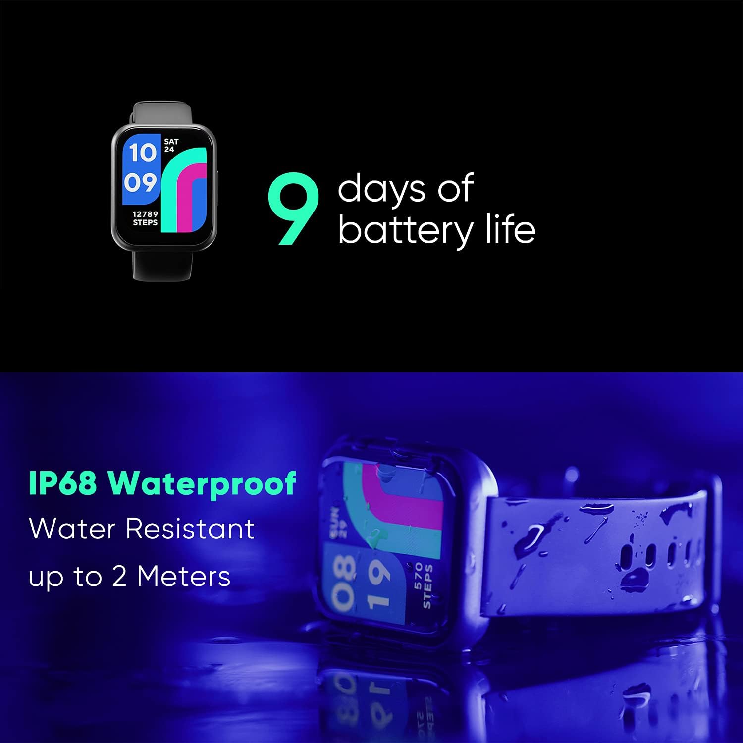 WYZE Reloj inteligente, reloj inteligente de aluminio de 1.75 pulgadas (1.850 in) para teléfonos Android y teléfonos iOS, IP68, impermeable,