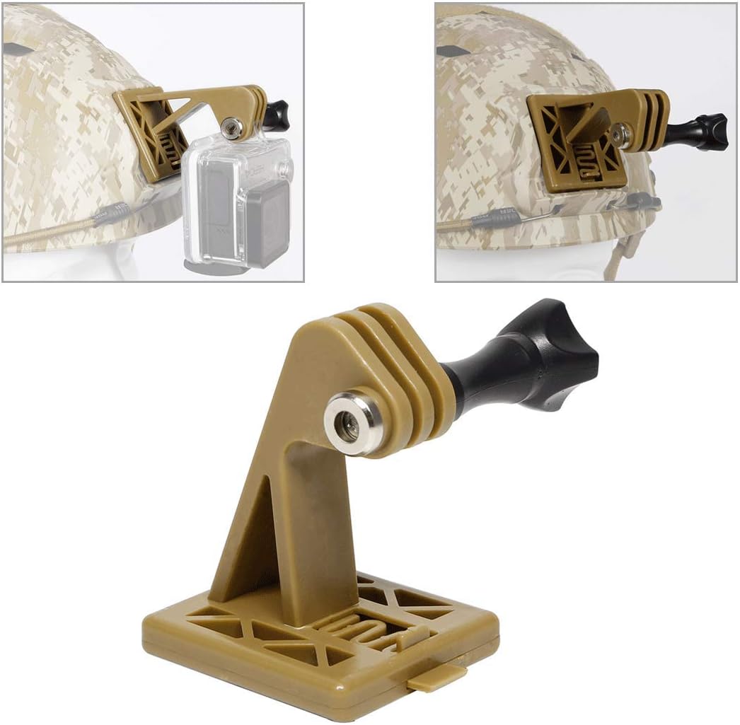 AOUTACC Soportes tácticos para excavadora para casco GoPro o base de casco NVG (bronceado)
