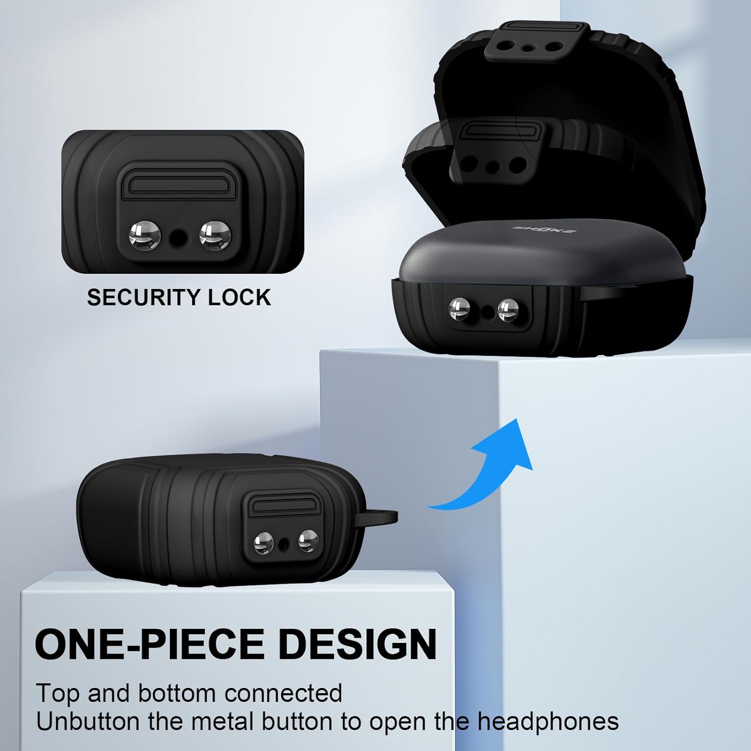 Cierre seguro Funda de silicona para SHOKZ OpenFit OpenFit Auriculares Bluetooth inalámbricos verdaderos de cuerpo completo, antiarañazos, a prueba