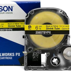 LABELWORKS 208STBYPX – Cinta adhesiva industrial de tubo retráctil negro sobre amarillo, AWG 6-18, 14″ (8 mm) de ancho, 8 pies (96″) LABELWORKS 208STBYPX – Cinta adhesiva industrial de tubo retráctil negro sobre amarillo, AWG 6-18, 14″ (8 mm) de ancho, 8 pies (96″)