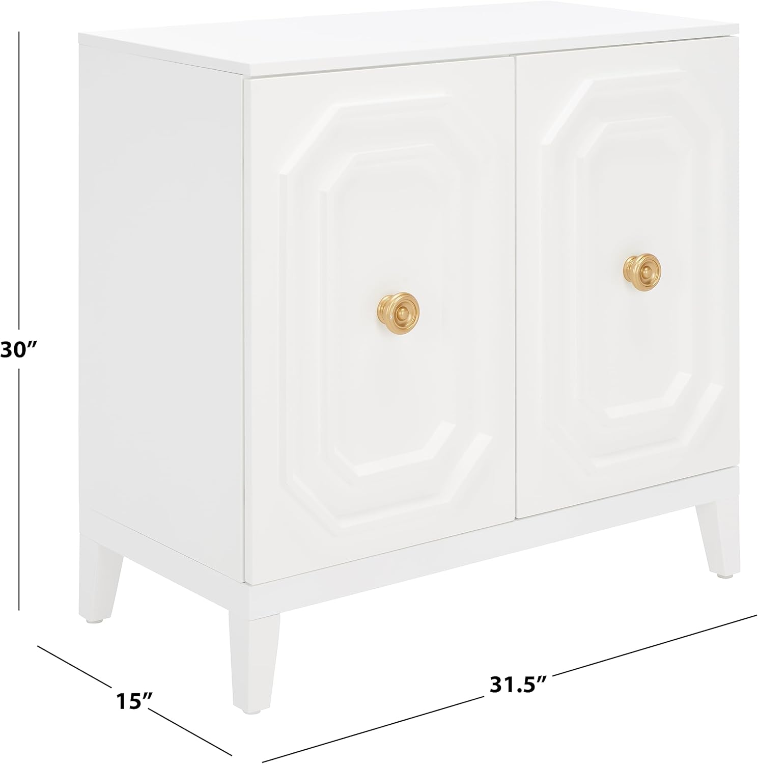 SAFAVIEH Home Collection Riya – Armario de almacenamiento contemporáneo de 2 puertas, color blanco