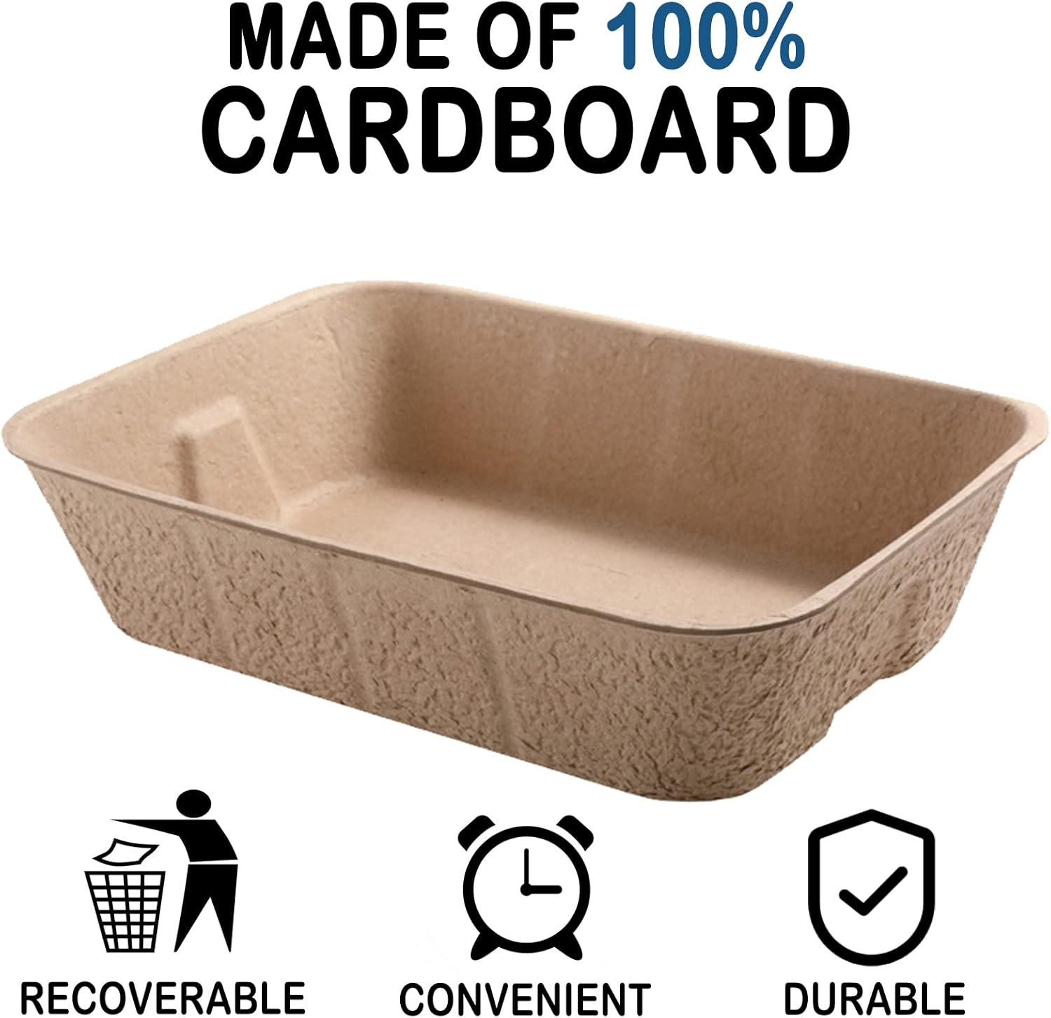 PINVNBY 8 Pcs Disposable Litter Boxes for Cats Paper Cat Litter Trays Cardboard Liner Tray for Kitty, Rabbit and Other Small Animal Indoor Outdoor
