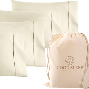 Juego de 4 fundas de almohada estándar de 1000 hilos, 100% algodón egipcio, con algodón de fibra larga y tejido satinado, suaves y sedosas, como Juego de 4 fundas de almohada estándar de 1000 hilos, 100% algodón egipcio, con algodón de fibra larga y tejido satinado, suaves y sedosas, como