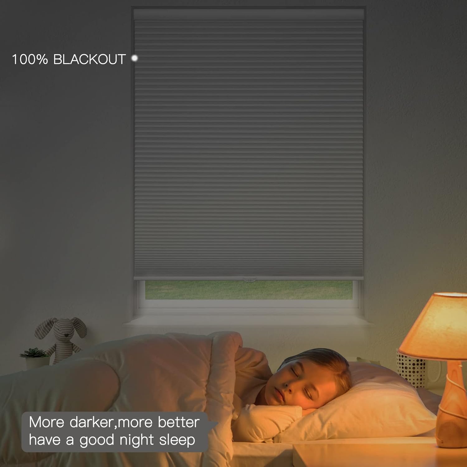 Moonice Persianas celulares opacas sin cordón, persianas celulares para puerta de ventanas, persianas personalizadas de panal para el hogar, cocina,
