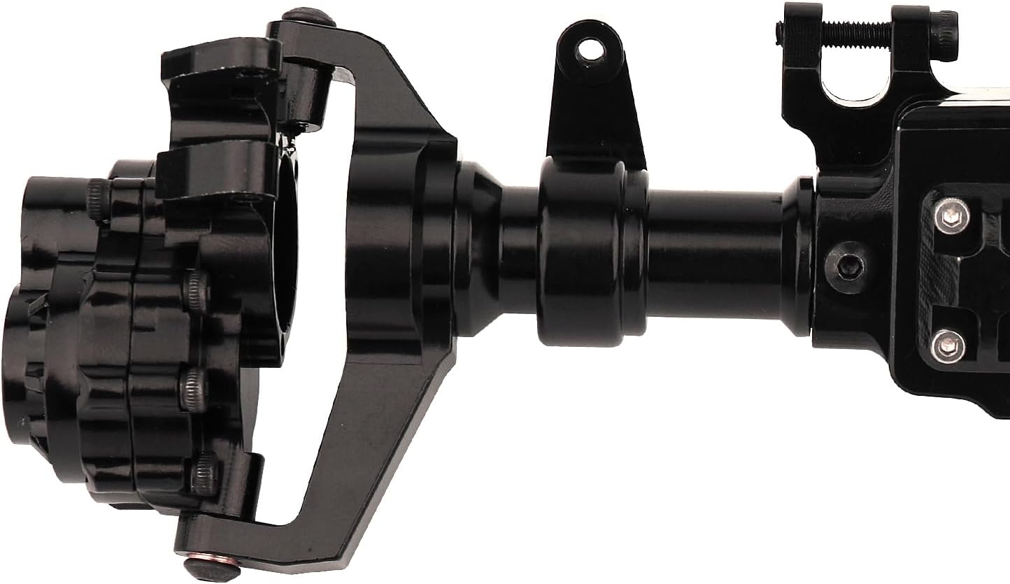 ZXYRC Aluminio CNC integrado Portal Eje Vivienda Frontal Intermedio Trasero para 110 RC Crawler TRX6 G63 6×6 Actualización Piezas (negro)