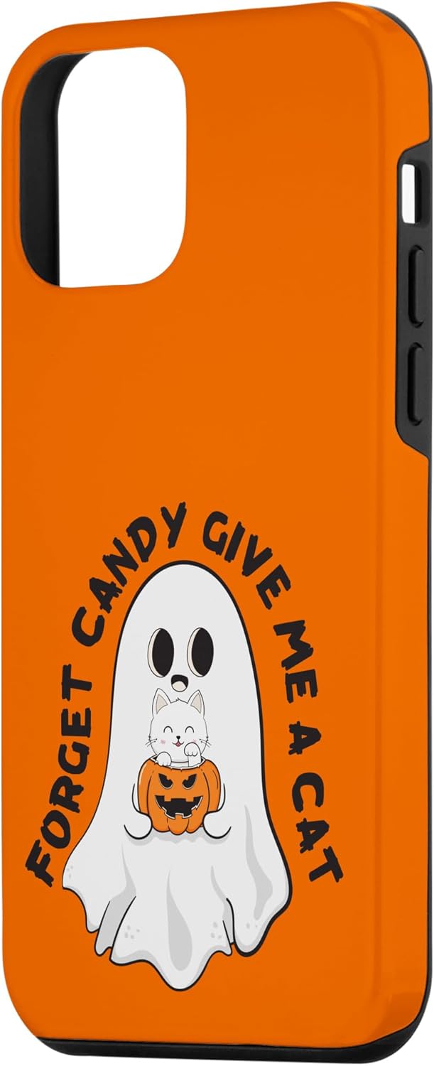 Funda para iPhone 12 mini Funny Forget Candy Give Me A Cat Fantasma Fantasma Fantasma Halloween