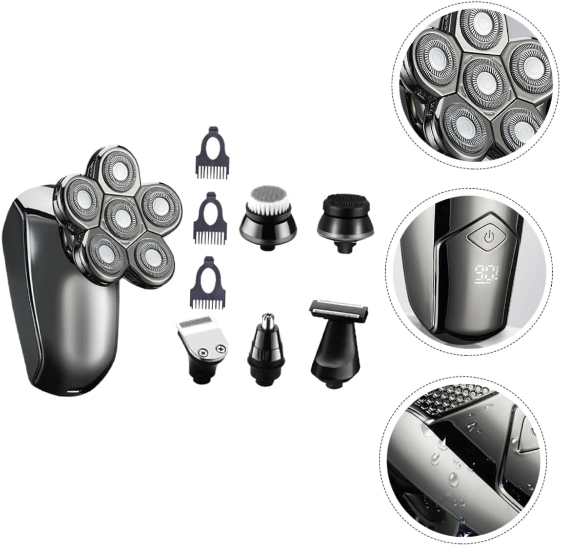 FOMIYES Juego de 2 juegos de afeitadora eléctrica para peluquería Maquina de afeitar para hombre, afeitadora de cuerpo eléctrico, kit facial de