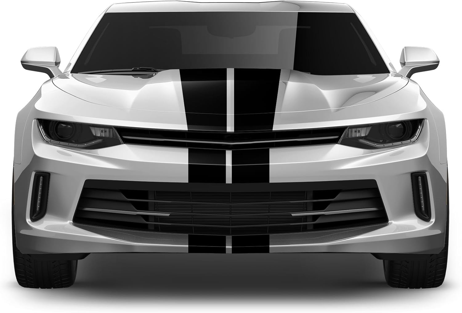Calcomanías de rayas deportivas dobles compatibles con Chevrolet Camaro 2016 (negro)