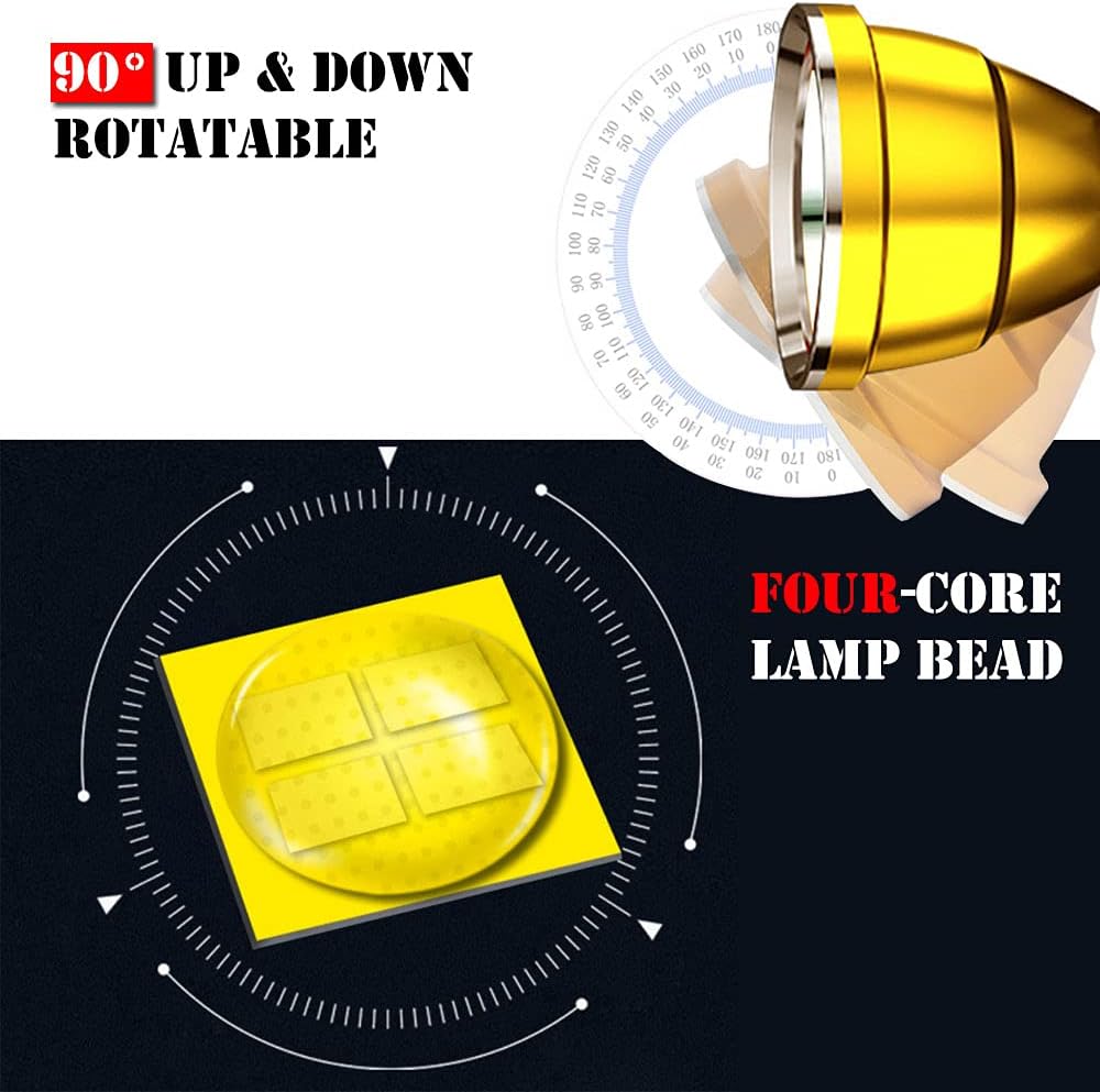Faros delanteros para adultos recargable LED caza faro súper brillante cabeza lámparas de carga para teléfonos, para cortes de energía, huracán,