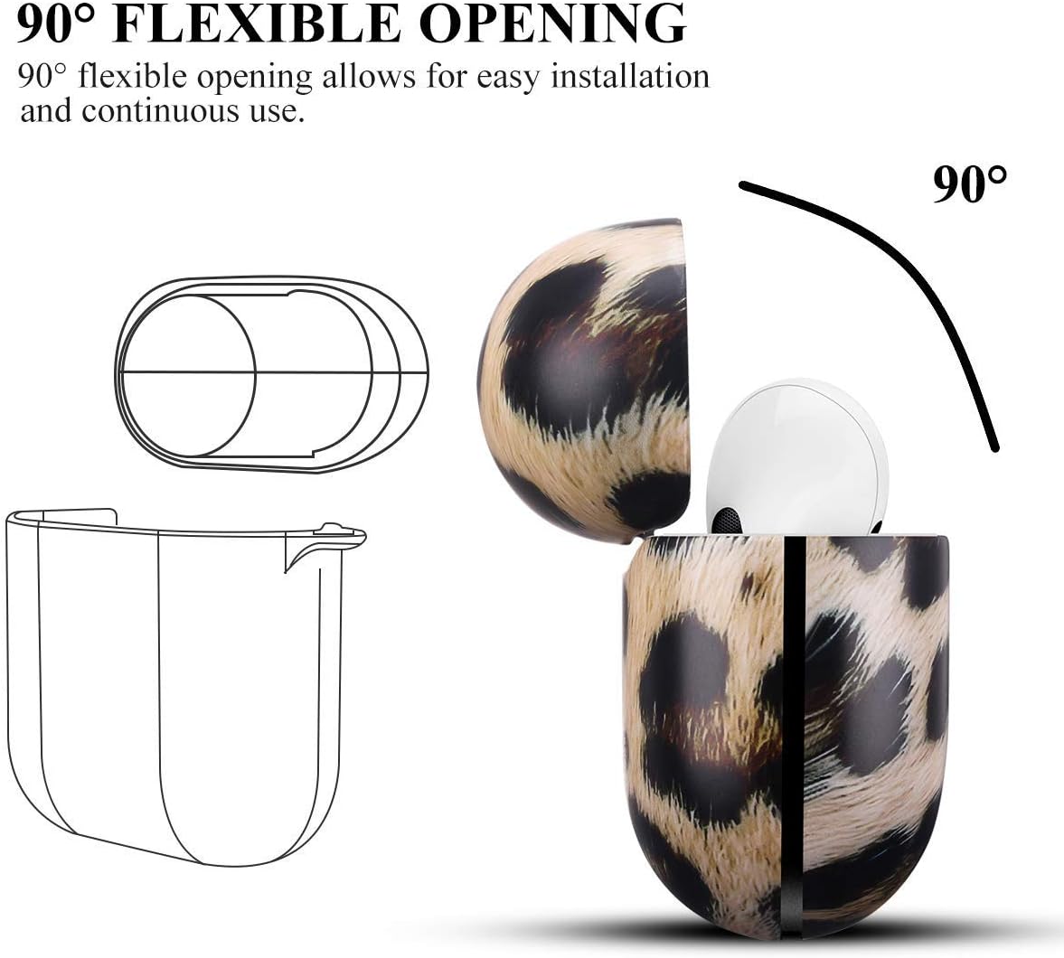 Funda para Airpods Pro  LitoDream Lindo Elegante Funda protectora de piel portátil y a prueba de golpes para mujeres y hombres con llavero para