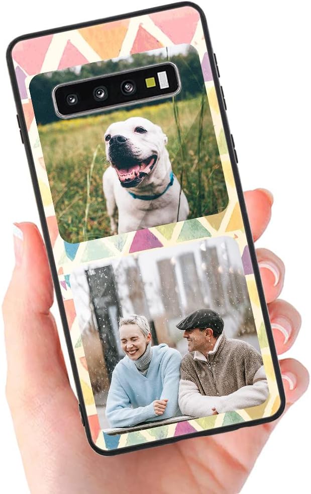 Funda personalizada para Samsung Galaxy S10+ S10 Plus, funda personalizada personalizada de vidrio templado antiarañazos de TPU suave con collage de