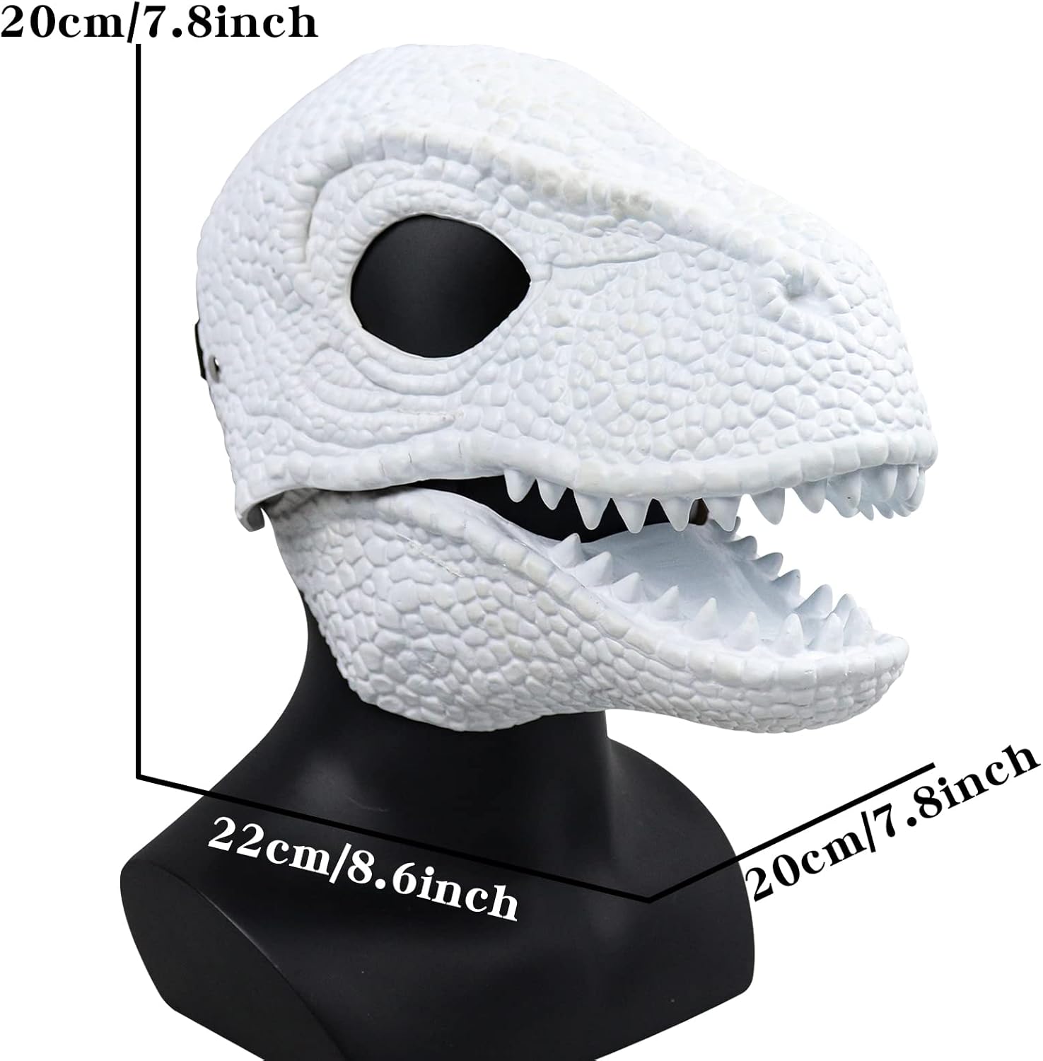 AMUGEL Máscara de dinosaurio con mandíbula de apertura, disfraz de dinosaurio para Halloween, dinosaurio, cosplay, fiesta, accesorios
