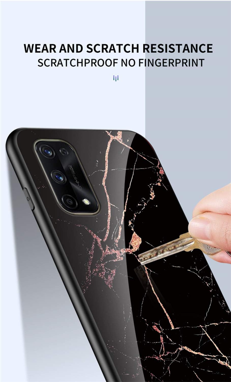 IVY Funda de mármol de vidrio templado para Oppo Realme X7 Pro Case – C