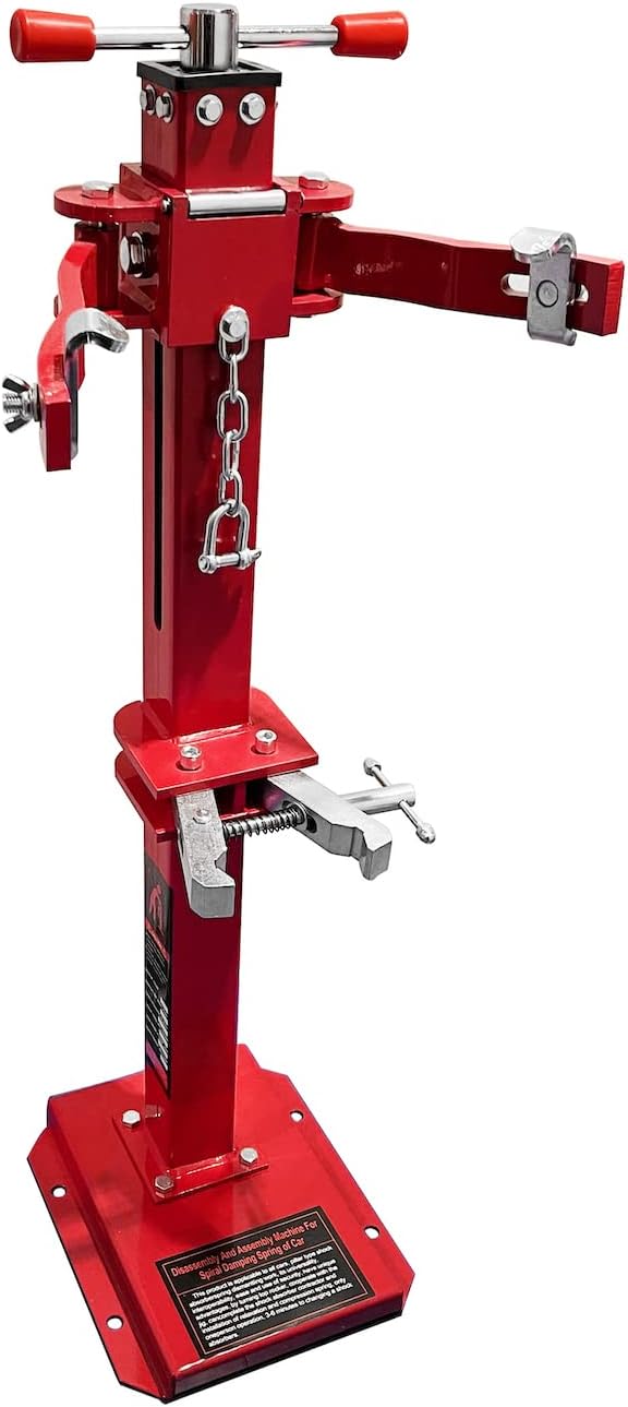HTTMT – Compresor de resorte automático para vehículos hidráulicos de servicio pesado rojo Mano, compresor de bobina de resorte, mango de elevación