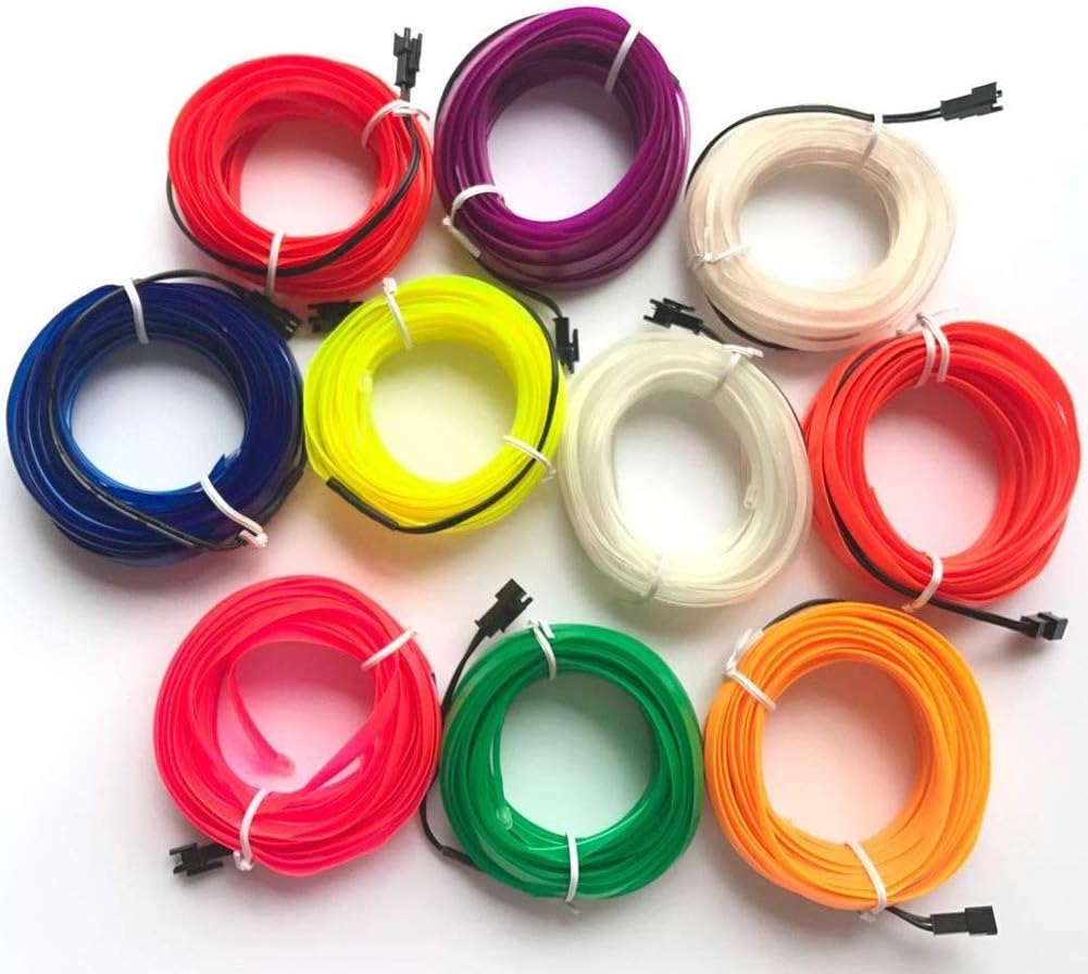 Cable de luz El Wires de 9.8ft9 pies, luces de tubo de neón para decoración de automóviles (azul hielo)