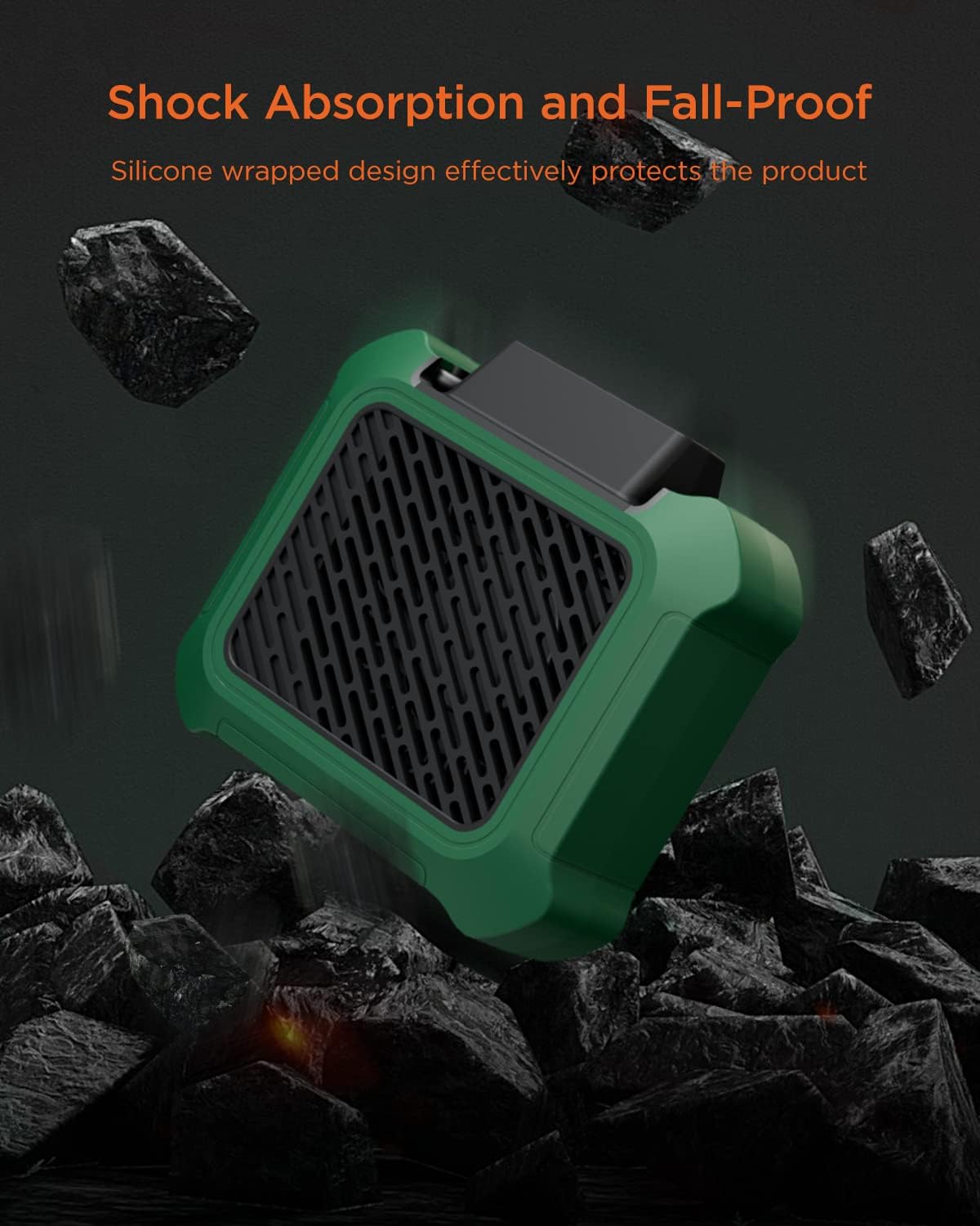 ICEBIRDS Ventilador portátil con clip de cintura, cinturón personal y ventilador de cuerpo al aire libre, ventilador de cuello colgante con batería