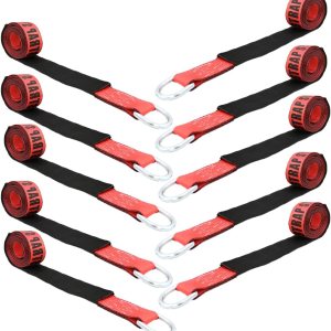 Boxer Pro – Correa de remolque de lazo rojo de 2 pulgadas x 10 pies con anillo en D forjado, paquete de 10  Funda protectora  amarre para automóvil, Boxer Pro – Correa de remolque de lazo rojo de 2 pulgadas x 10 pies con anillo en D forjado, paquete de 10  Funda protectora  amarre para automóvil,