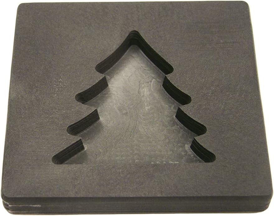 Molde de grafito de alta densidad con forma de árbol de Navidad de oro de 5 onzas, barra de plata de 2.5 onzas-EE. UU