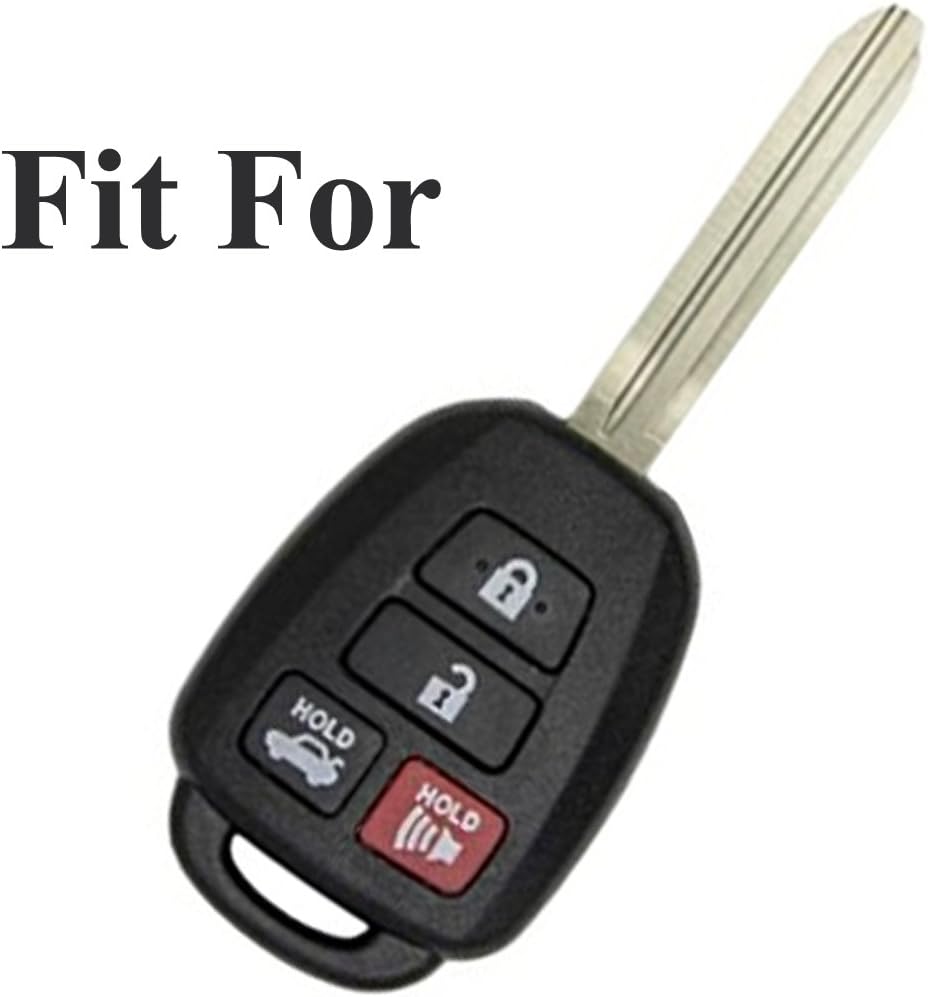 Coolbestda Funda de silicona con 4 botones para llavero con mando a distancia sin llave, soporte protector para Toyota Corolla SE Camry SE LE