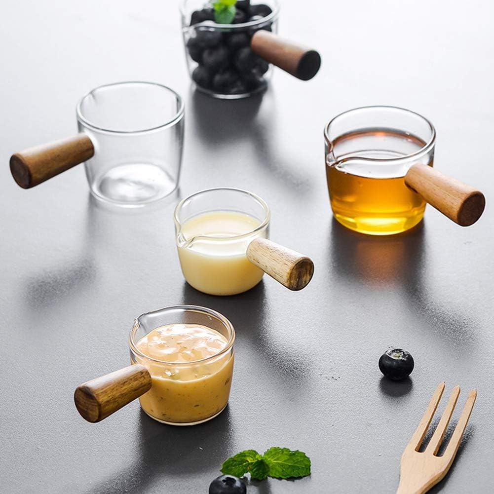 Forart Cacerolas pequeñas cacerolas pequeñas Olla de leche Sartén calentador de mantequilla Olla de café antiquemaduras con mango de madera