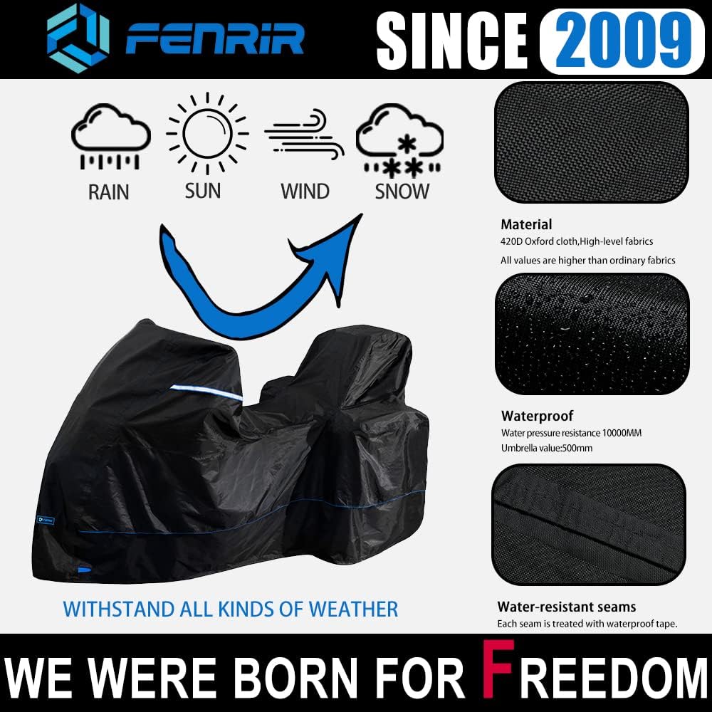 FENRIR 420D 90 “pulgadas cubierta de motocicleta impermeable al aire libre almacenamiento para aventura R1250GS R1300GS KLR650 Versys África twin