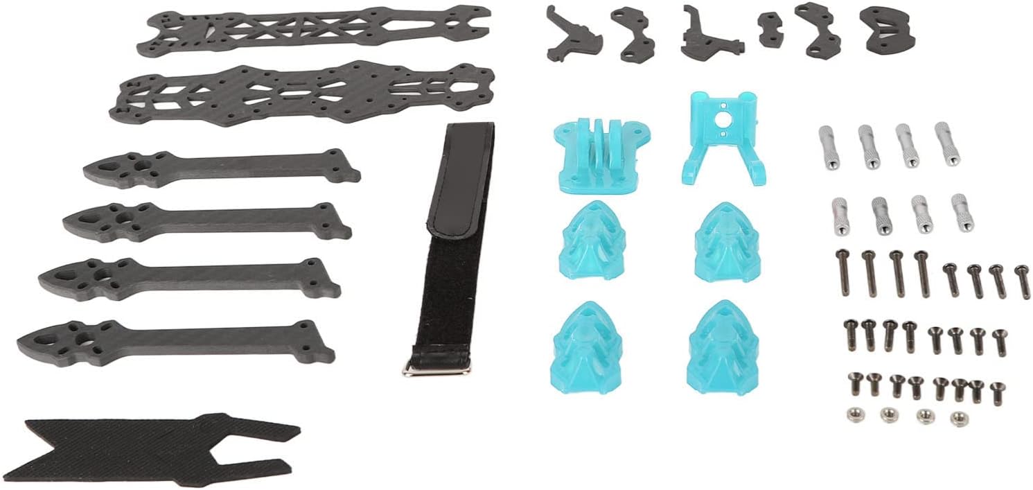 Marco FPV Racing Drone Frame, marco de fibra de carbono RC Quadcopter ligero 8.858 in distancia entre ejes absorción de impactos para RC Drone