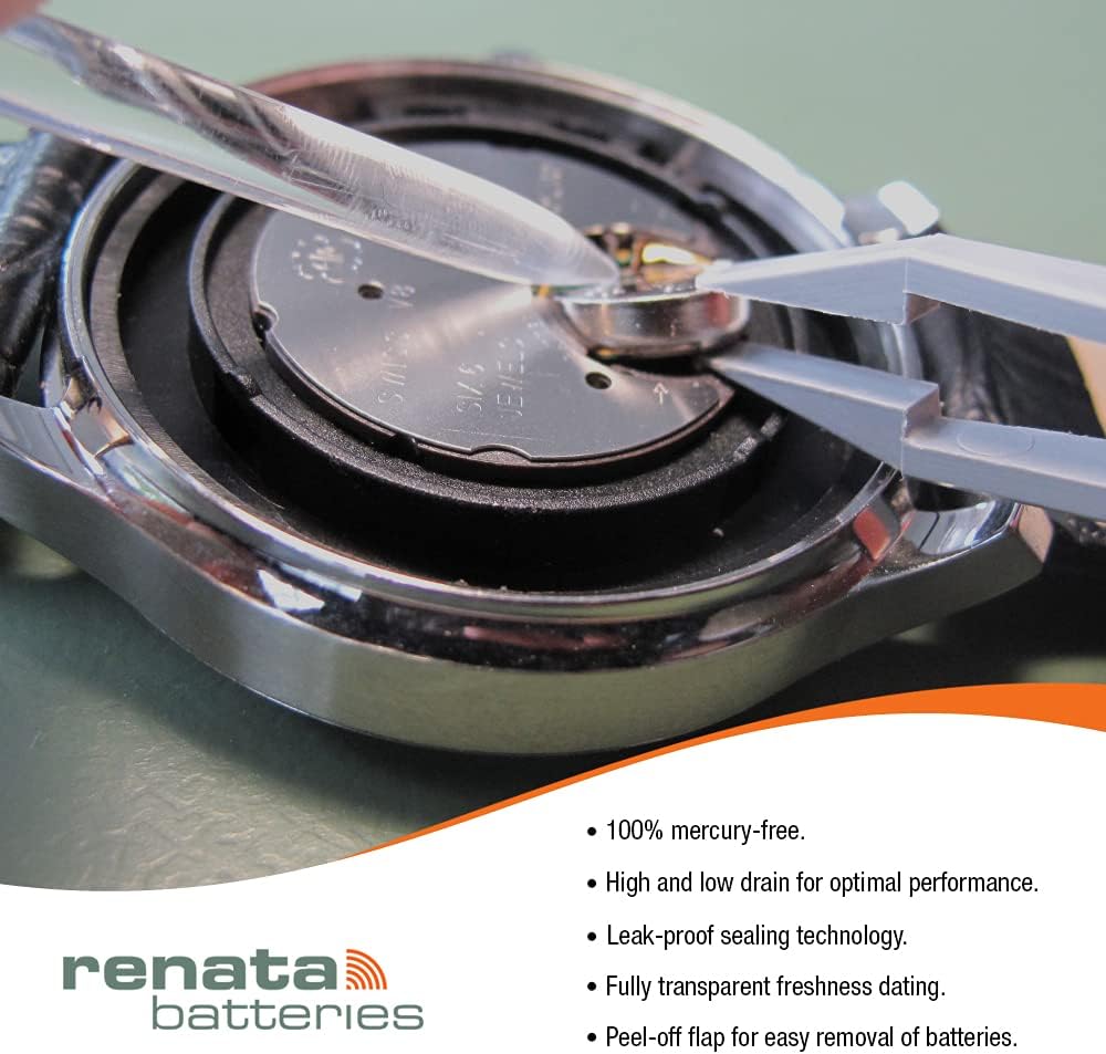 Renata Batteries Batería de reloj de óxido de plata 391 (paquete de 5)