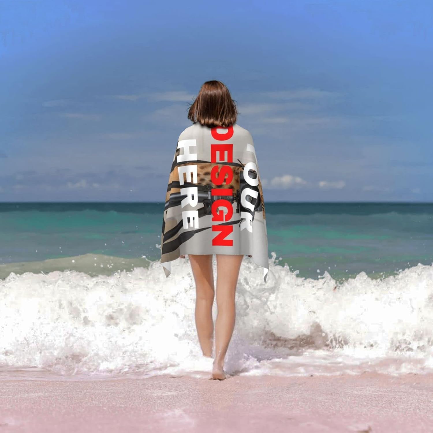 Toalla de baño personalizada de gran tamaño, toalla de playa personalizada con nombre para niños, adultos, mujeres y hombres