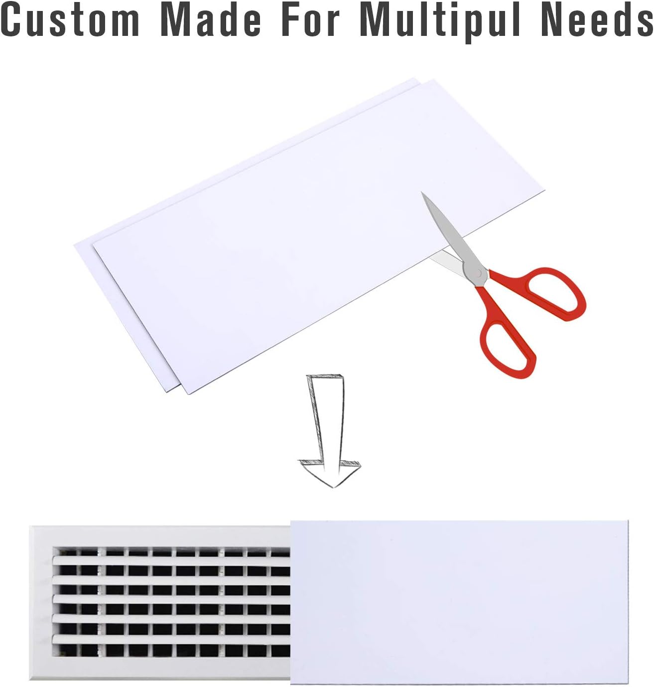 Cubierta de ventilación súper magnética de 5.5 x 12 pulgadas (paquete de 4, blanco)  imán grueso  adecuada para pared y techo. Hoja magnética
