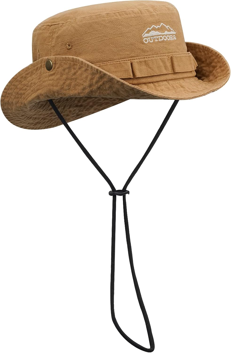 CLAPE Sombrero de pesca Boonie lavado sombreros de sol gorra de cubo con cuerda protección solar al aire libre gorra de camping sombrero de jungla
