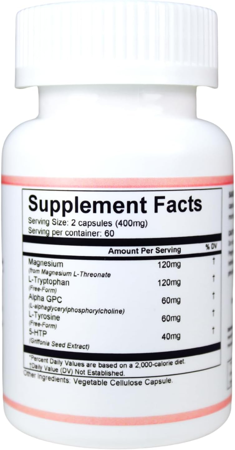 Memoria, Enfoque, Concentración MentalSupport para calmar y relajar el estado de ánimo. 120 cápsulas, 400 mg por porción.